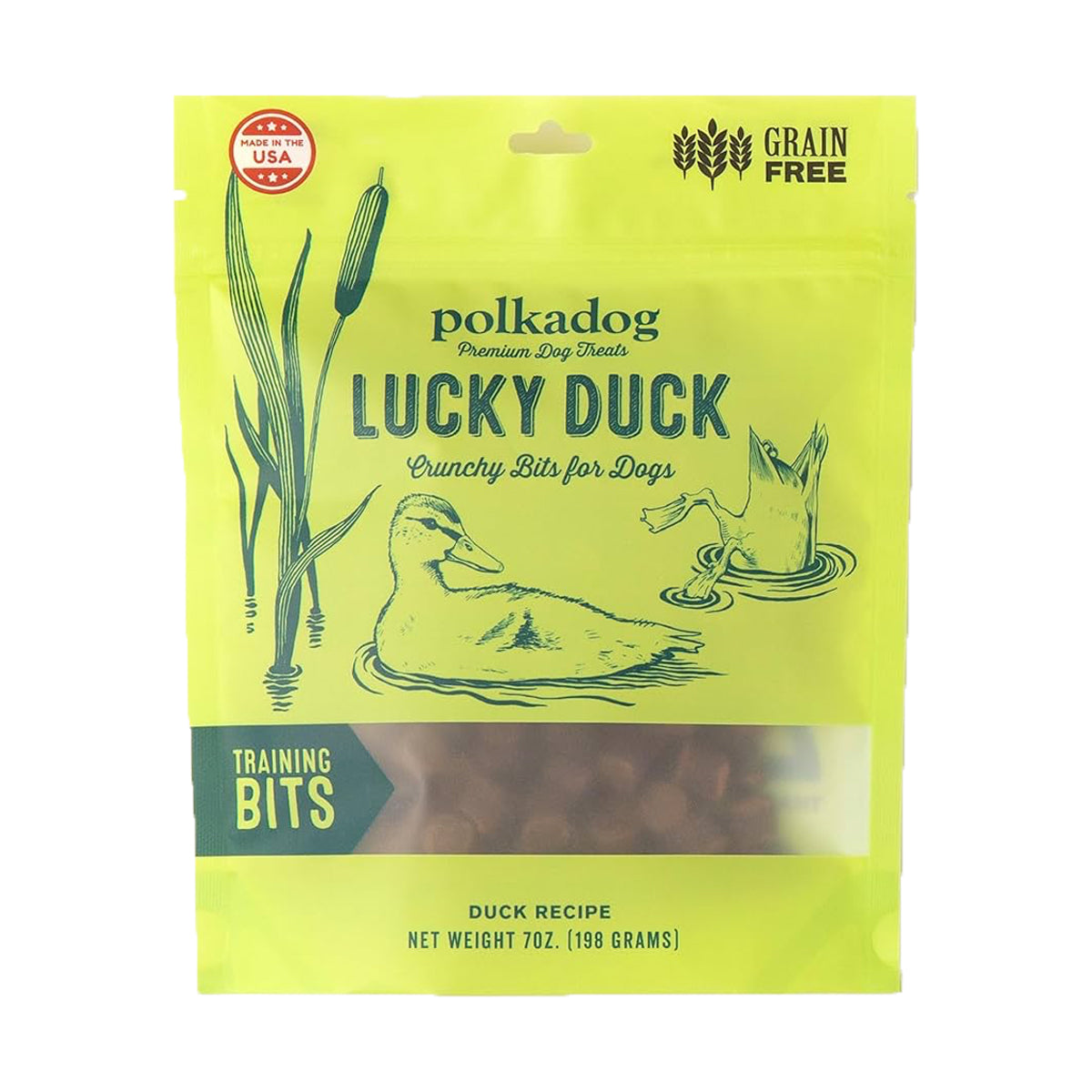 Polkadog Lucky Duck Training Bits Crunchy Dog Treats, Duck Recipe, 7oz