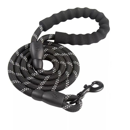 Doggy Tales Braided Rope Leash  Black 15ft