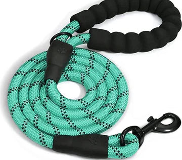 Doggy Tales Braided Rope Leash  Turquoise 15ft