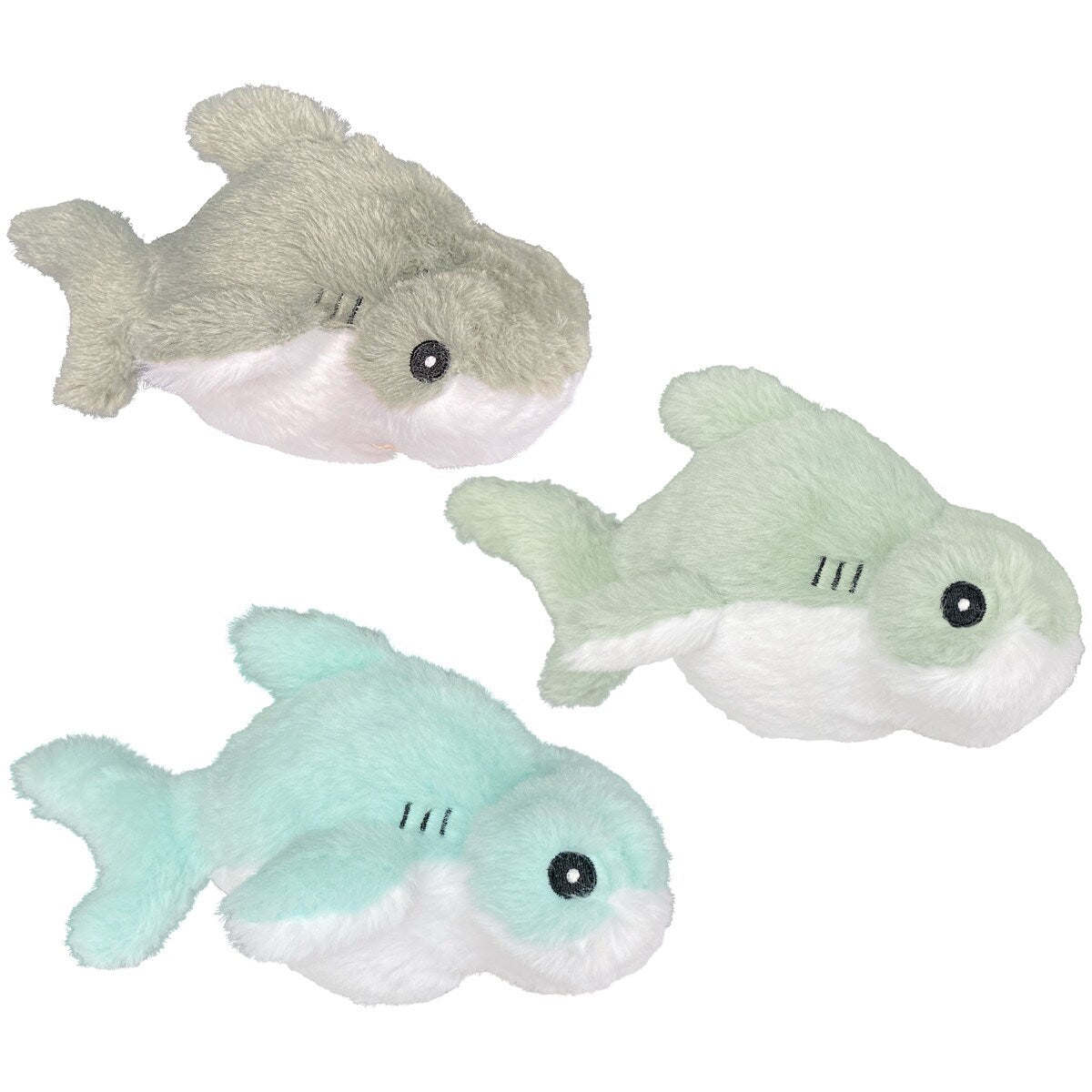 Multipet Margaritaville Fins Up Hammerhead Shark Plush Dog Toy Assorted 8in