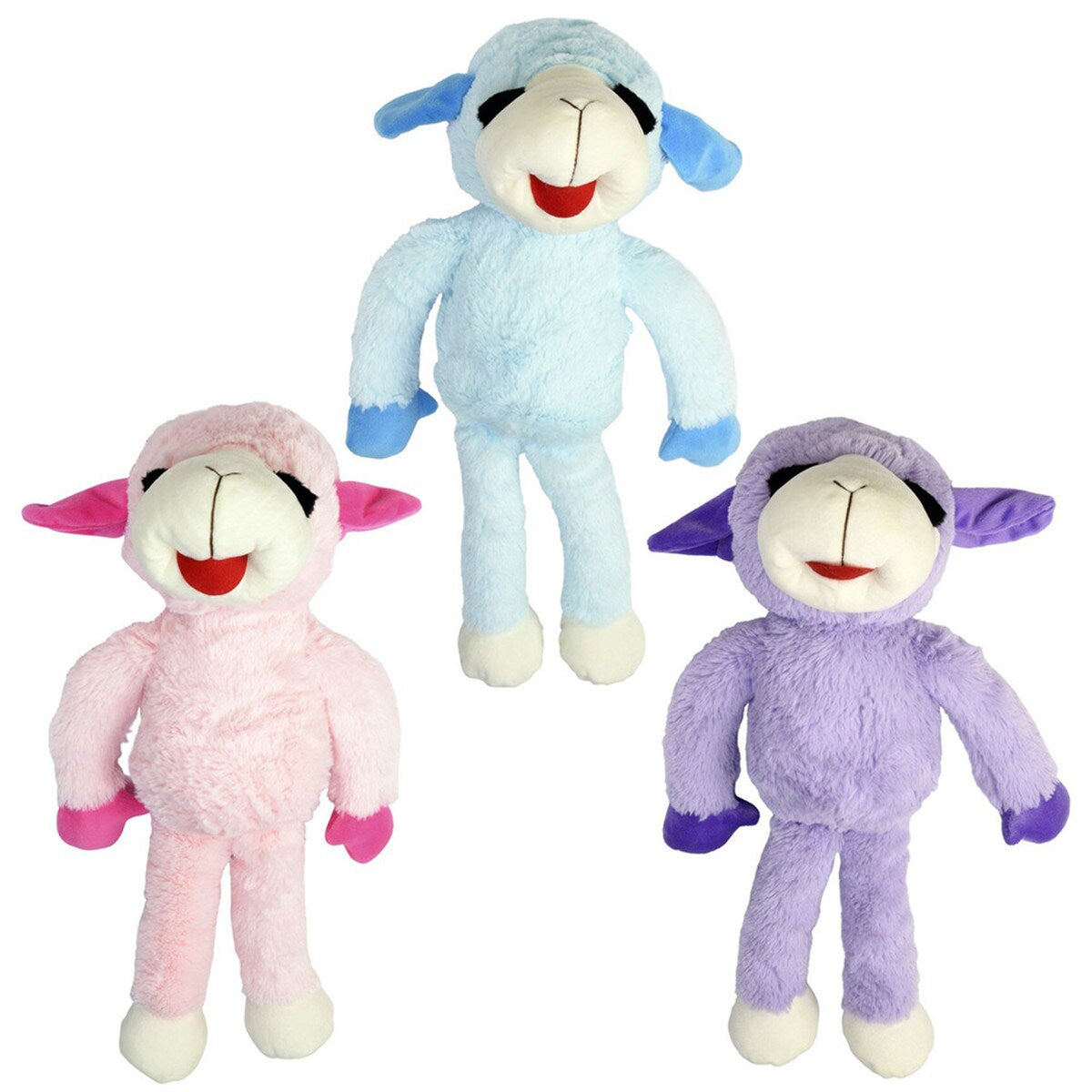 Pet Envy Floppy Lamb Chop Plush Dog Toy Assorted Colors 20in