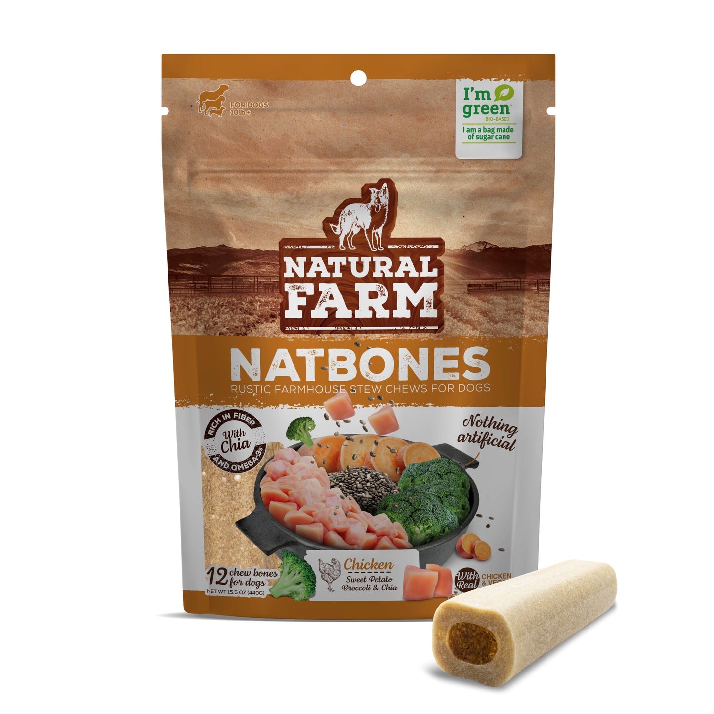 Natural Farm Natbones: Chicken, Brocoli, Sweet Potato and Chia 11.99oz