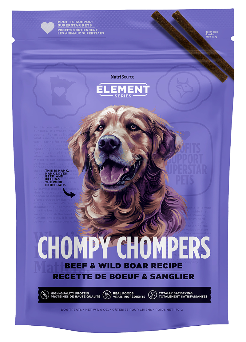 Nutrisource Element Chompy Chompers Dog Treat 6oz Beef and Boar