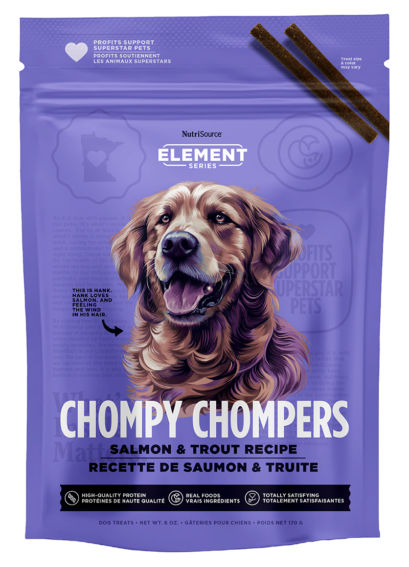 Nutrisource Element Chompy Chompers Dog Treat 6oz Salmon and Trout