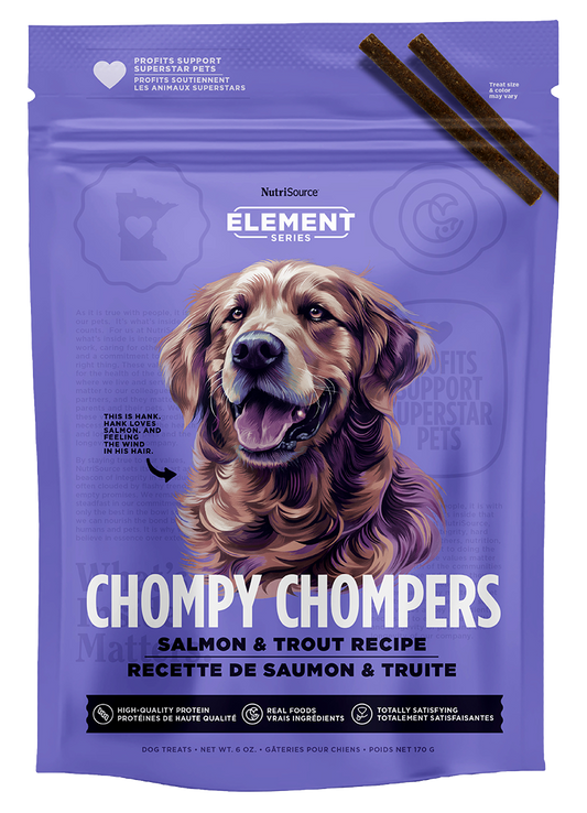 Nutrisource Element Chompy Chompers Dog Treat 6oz Salmon and Trout