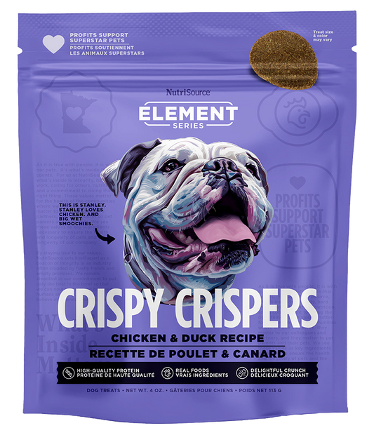 Nutrisource Element Crispy Crispers Dog Treat 4oz Chicken and Duck
