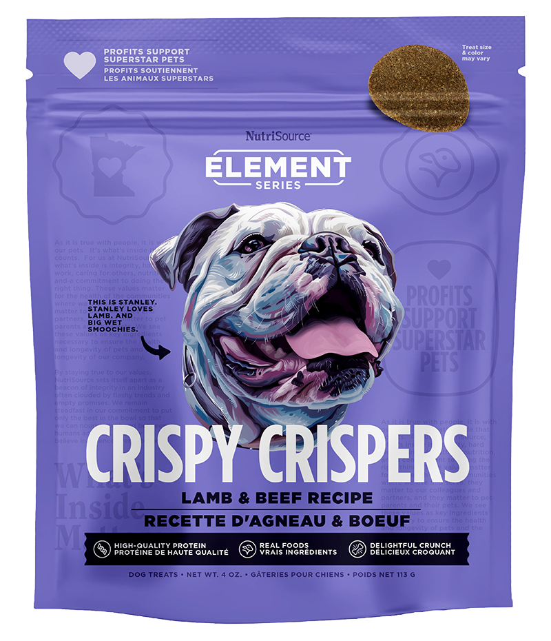 Nutrisource Element Crispy Crispers Dog Treat 4oz Beef and Lamb