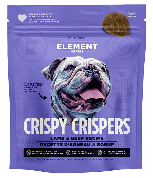 Nutrisource Element Crispy Crispers Dog Treat 4oz Beef and Lamb