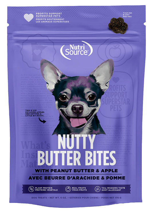 Nutrisource Nutty Butter Bites 6oz Peanut Butter Apple