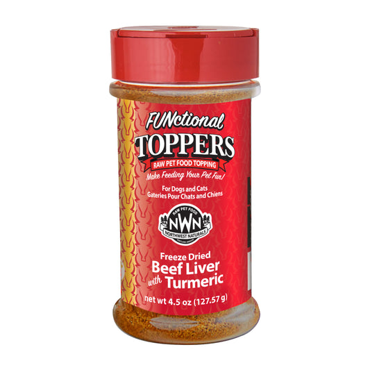 Northwest Naturals Freeze Dried FUNctional Toppers, Beef Liver & Turmeric, 5.5oz