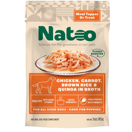 Natoo Chicken, Carrot, Brown rice and Quinoa in broth Dog Food 3oz