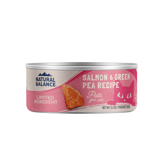 Natural Balance Limited Ingredient Diet Pate Cat Food, Salmon & Green Pea, 5.5oz Can