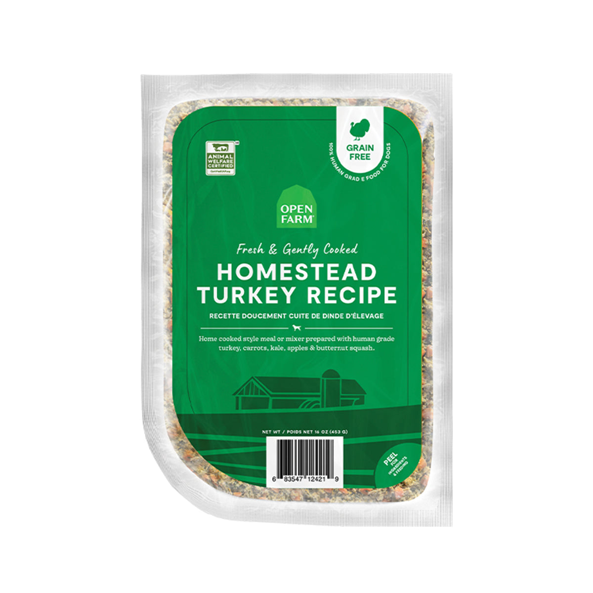 Open Farm Frozen Gently Cooked Dog Food, Turkey, 16oz