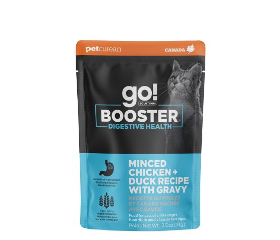 Petcurean Go! Booster Digestive Health Minced Chicken And Duck With Gravy For Cat 2.5oz