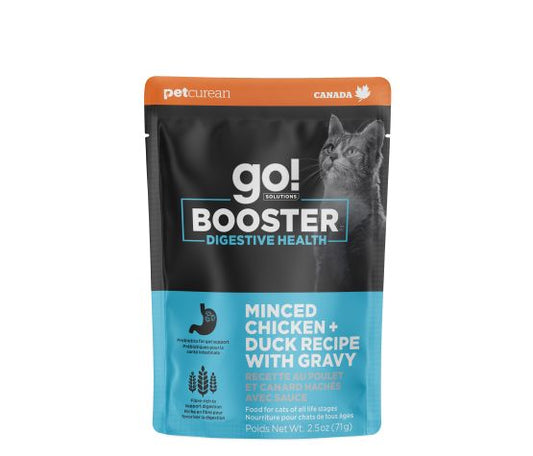 Petcurean Go! Booster Digestive Health Minced Chicken And Duck With Gravy For Cat 2.5oz