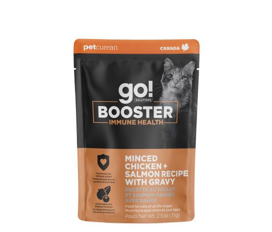 Petcurean Go! Booster Immune Health Minced Chicken And Salmon With Gravy For Cat 2.5oz