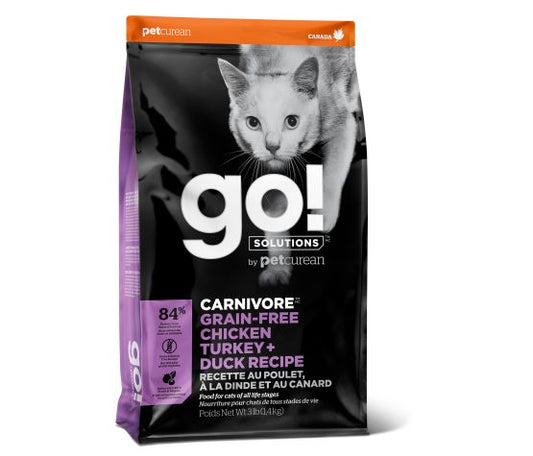 Petcurean Go! Carnivore Grain Free Chicken, Turkey + Duck Recipe For Cat 3lb