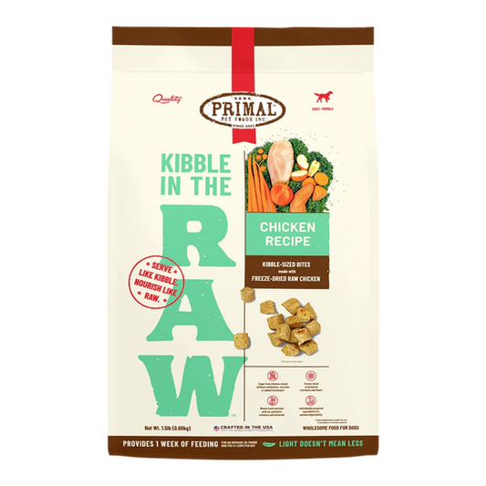 Primal Kibble in the Raw Freeze Dried Dog Food Chicken Formula 1.5lb