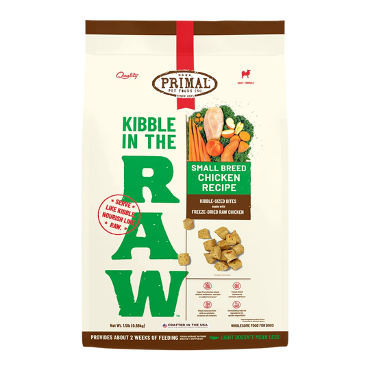 Primal Kibble in the Raw Freeze Dried Small Breed Dog Food Chicken Formula 4lb