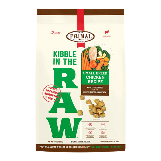Primal Kibble in the Raw Freeze Dried Small Breed Dog Food Chicken Formula 4lb
