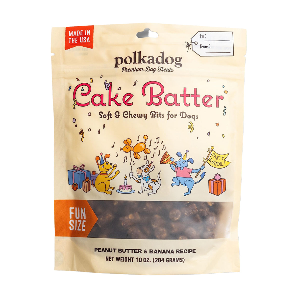 Polkadog Cake Batter Soft & Chewy Dog Treats, Peanut Butter & Banana Recipe, 10oz