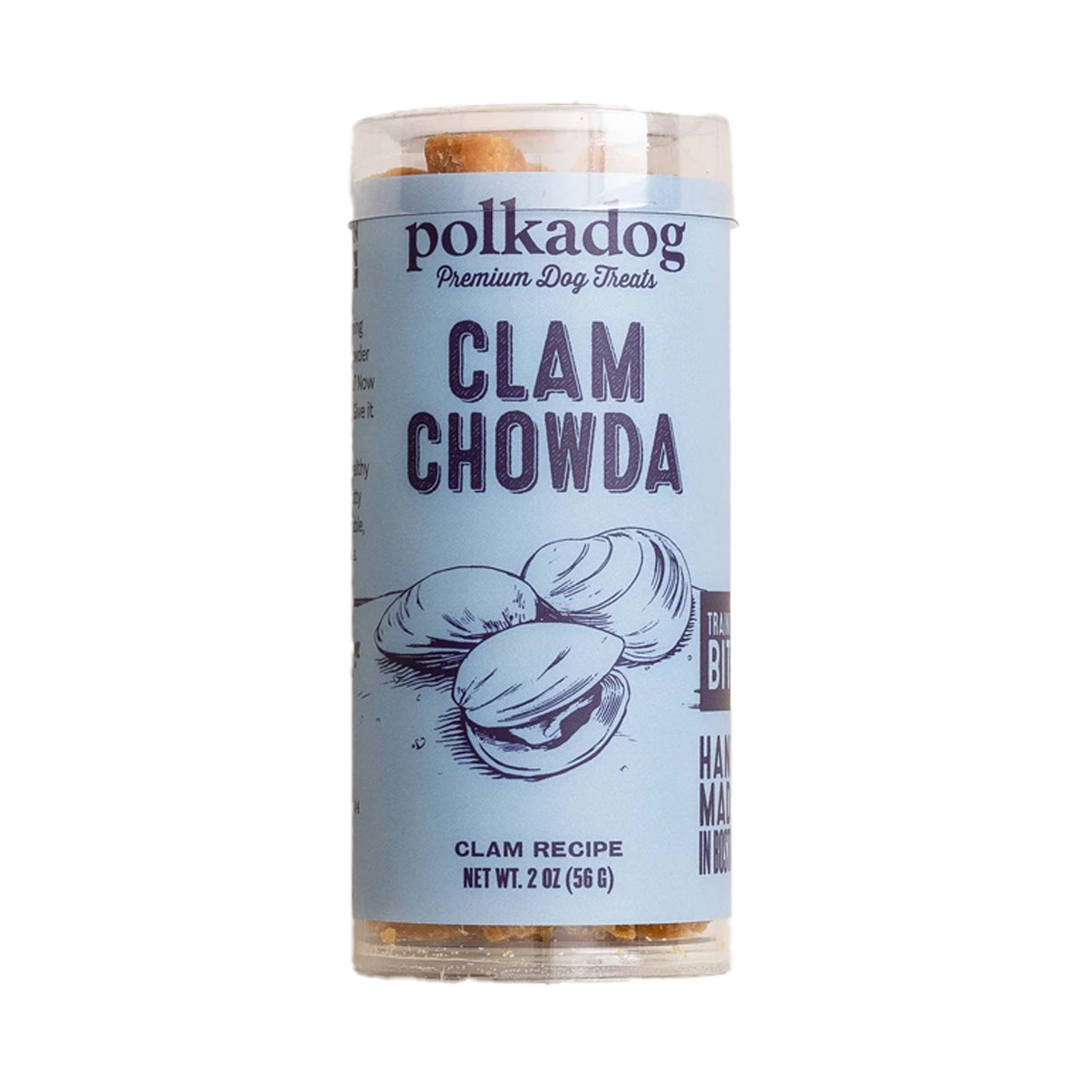 Polkadog Clam Chowda Training Bits Crunchy Dog Treats, Clam Recipe, 2oz Mini Tube