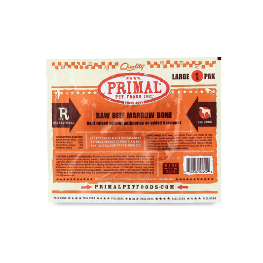 Primal Frozen Raw Beef Marrow Bone, Large, 1-Pack