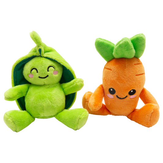 Snugarooz Dog Toy Carrot & Pea 2 Pack