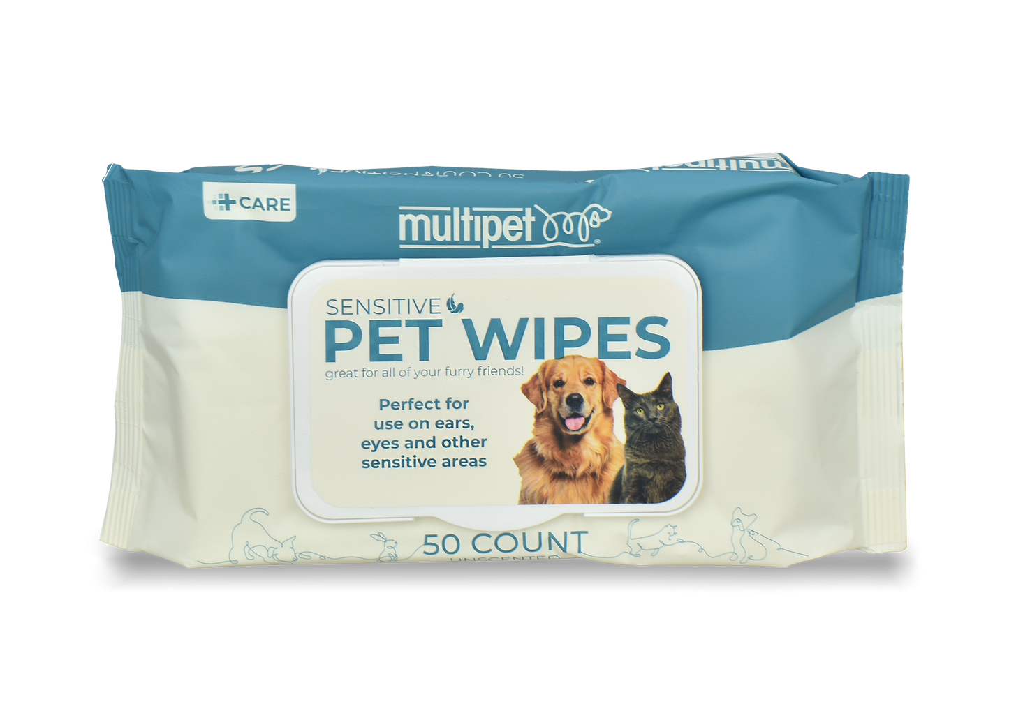 Multipet Sensitive Area Pet Wipes 50ct