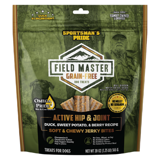 Sportsman's Pride Field Master Grain Free Active Hip & Joint Duck Jerky Bites 20oz bag