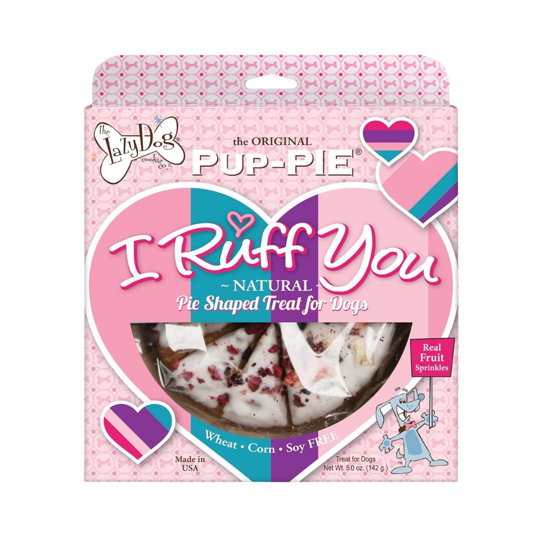 The Lazy Dog Cookie Co. Original Pup-Pie "I Ruff You" Valentines Dog Treat
