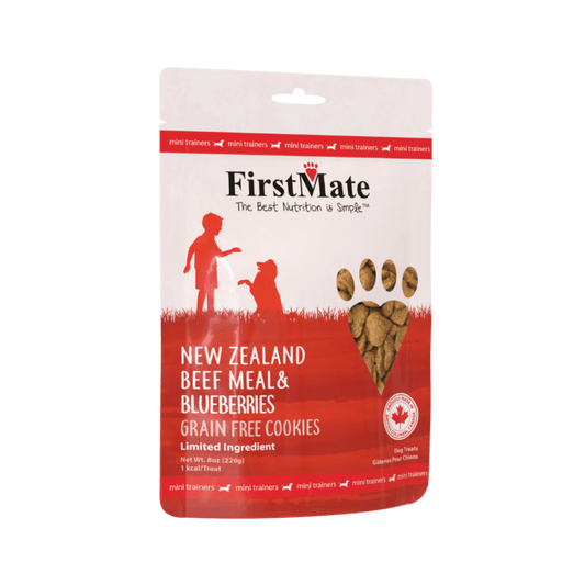 First Mate Cookies for Dogs Grain Free 8oz Mini Beef and Blueberry
