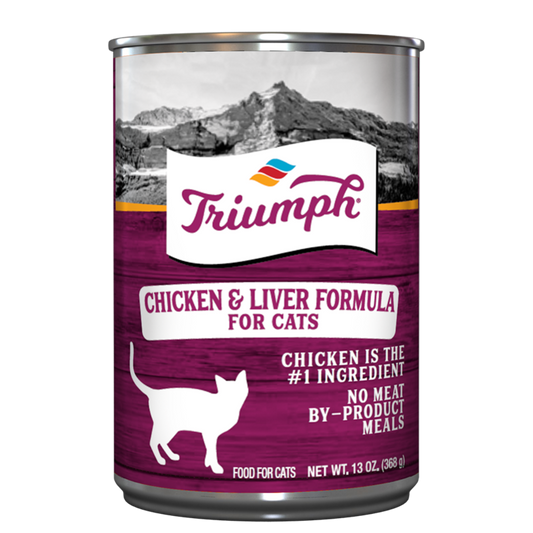 Triumph Chicken & Liver Formula Cat Food 13oz can