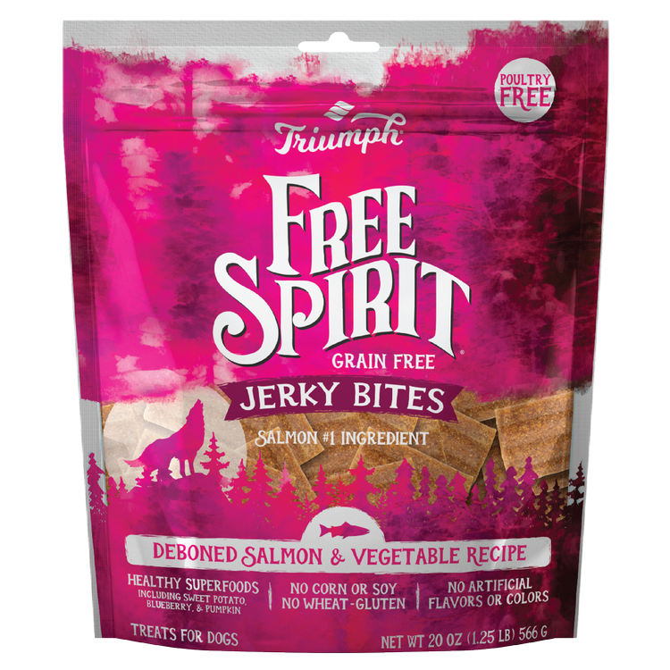 Triumph Free Spirit Grain Free Salmon & Vegetable Recipe Jerky Bites 20oz bag