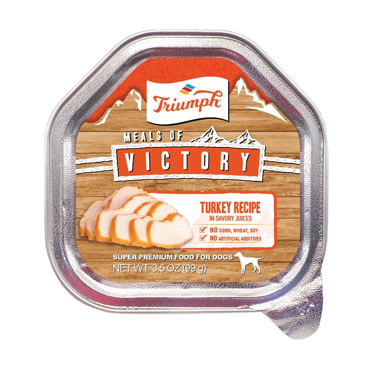 Triumph Meals of Victory Turkey Recipe Dog Food 3.5oz Cup