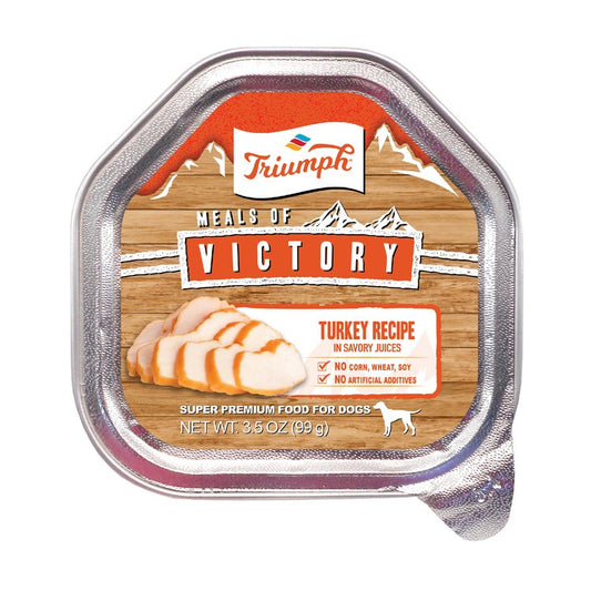 Triumph Meals of Victory Turkey Recipe Dog Food 3.5oz Cup