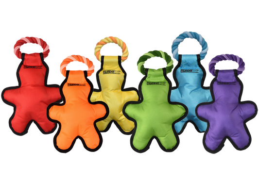 Multipet Dog Toy Cross-Ropes Tug ‘o Man with Rope 14in Assorted