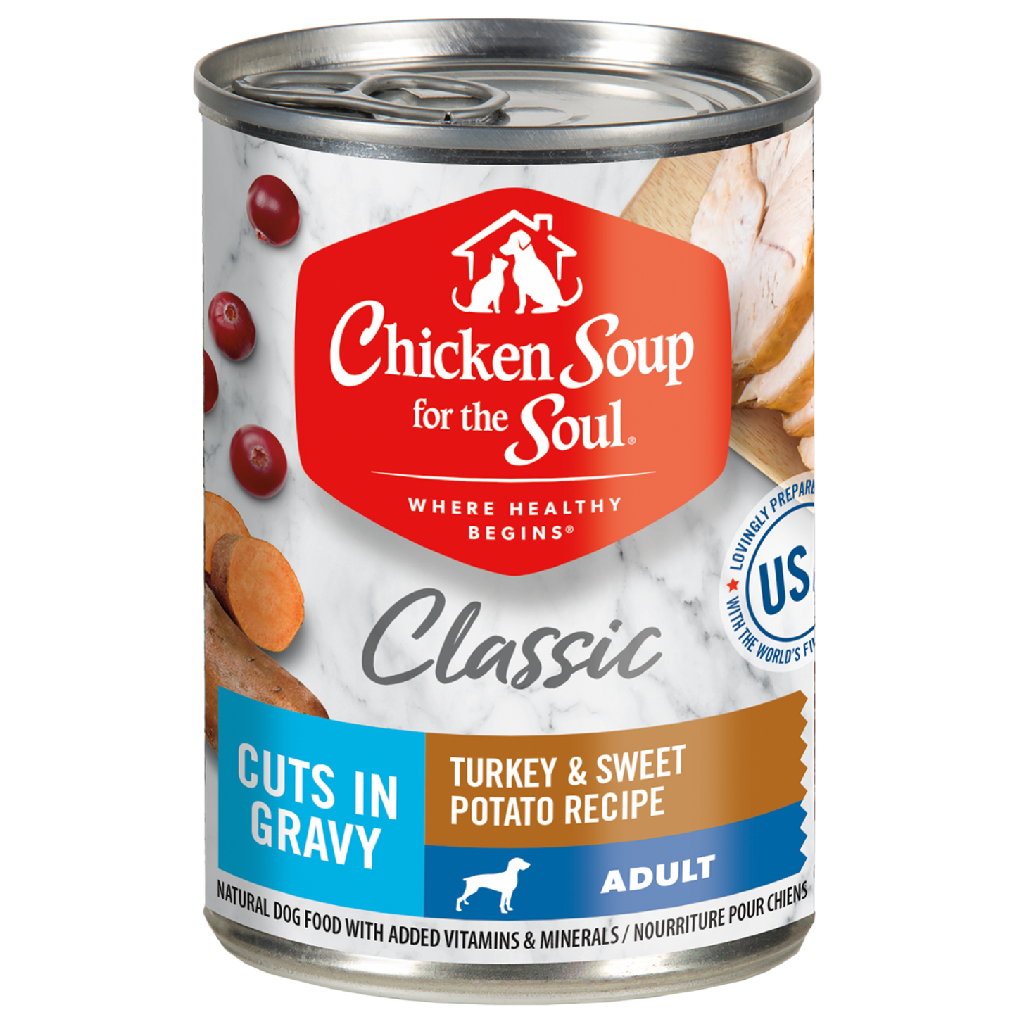 Chicken Soup for the Soul Dog Classic Cuts in Gravy Adult Turkey & Sweet Potato Recipe 13oz