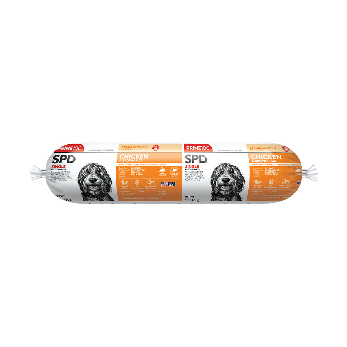 Prime100 SPD Fresh Roll Chicken & Brown Rice 1lb