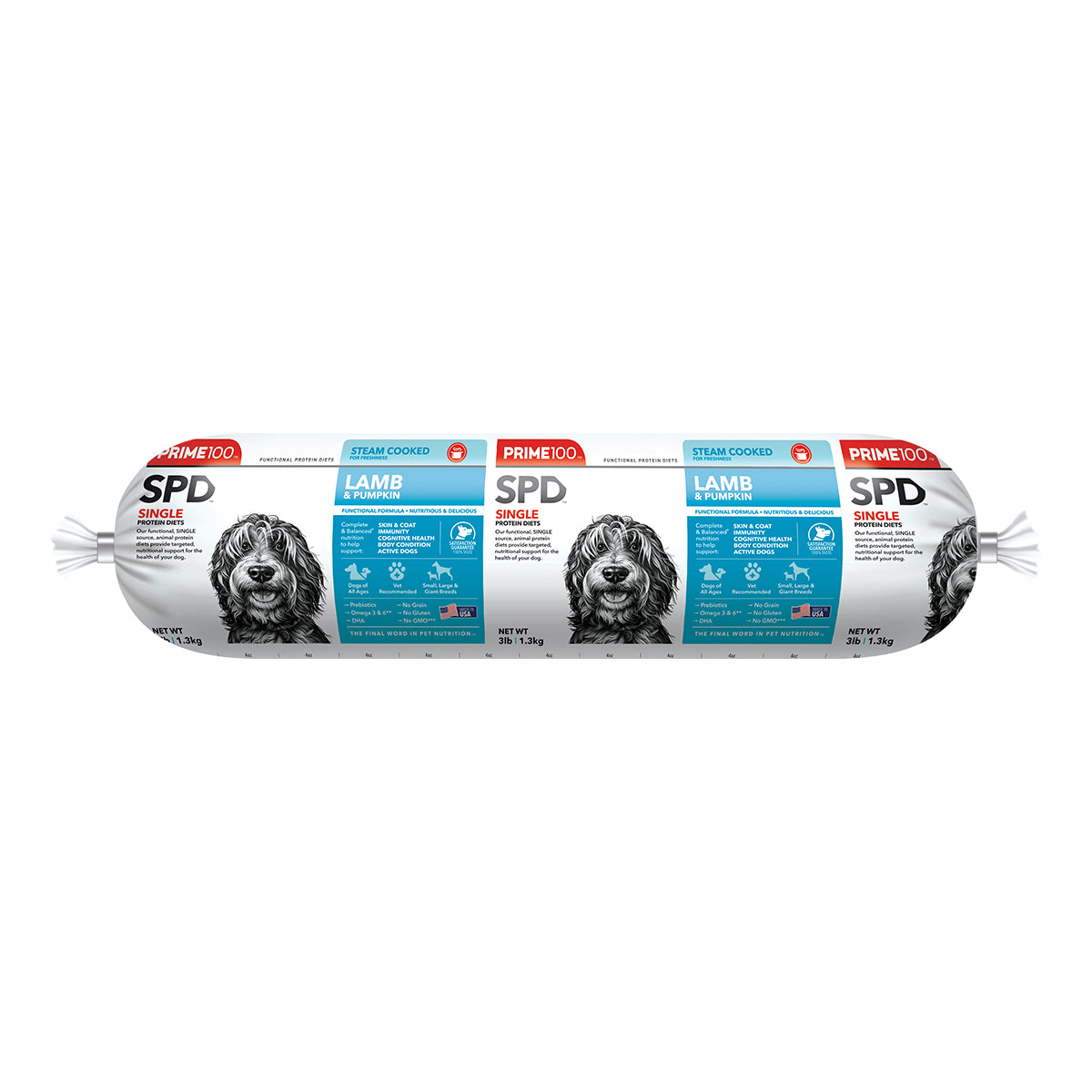 Prime100 SPD Fresh Roll Lamb & Pumpkin 3lb