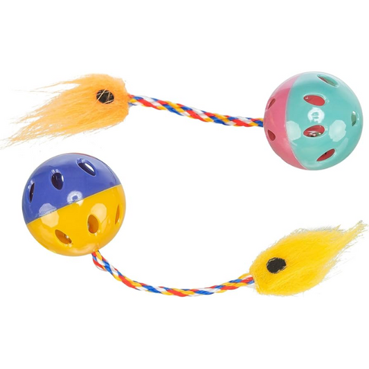 Trixie Cat Toy Rattling Ball With Tails Single Assorted