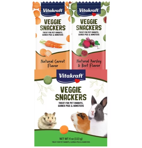 Vitakraft Veggie Snackers Carrot & Parsley Beet for Rabbit Guinea Pig and Hamster 4oz