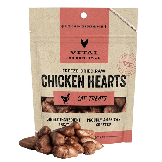 Vital Essentials Freeze-Dried Chicken Hearts for Cats .8oz