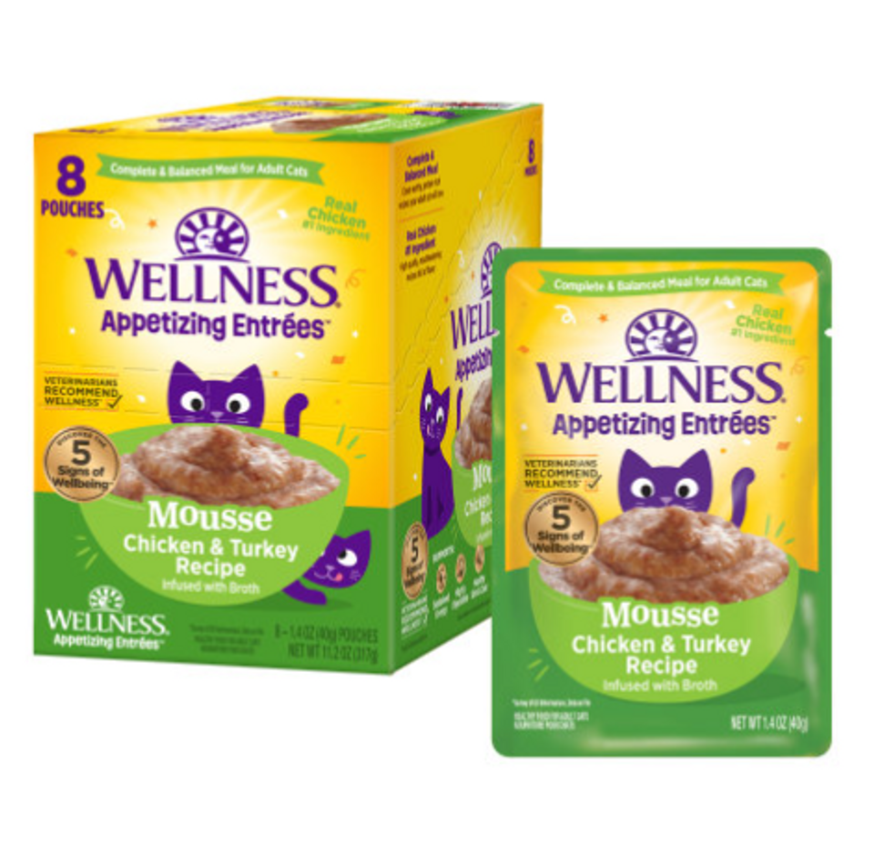 Wellness Appetizing Chicken & Turkey Mousse in Broth Canned Cat 1.4oz