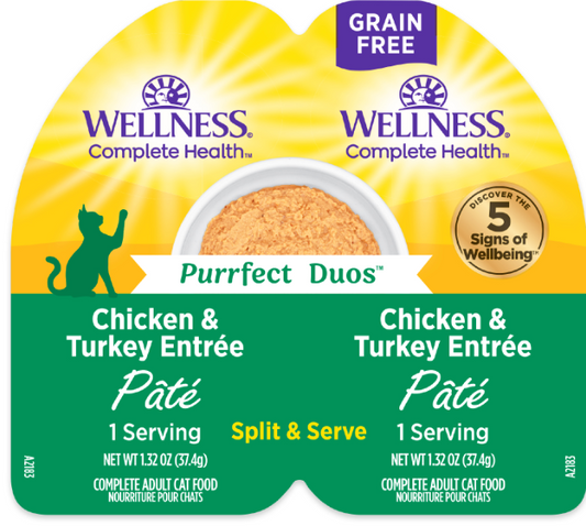 Wellness Can Cat Complete Health Duos Grain Free Pate Chicken & Turkey 2.64oz