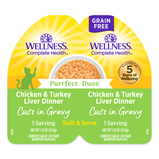 Wellness Can Cat Complete Health Duo Grain Free Chic Turkey Liver Gravy 2.64oz