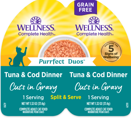 Wellness Can Cat Complete Health Duos Grain Free Tuna & Cod Gravy 2.64oz