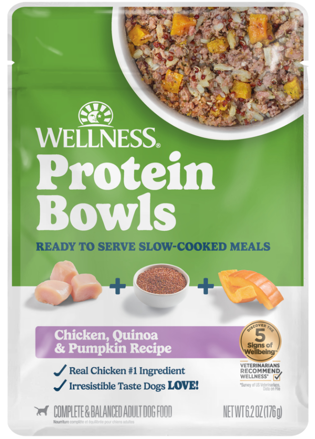 Wellness Wet Dog Protein Bowls Chicken, Quinoa & Pumpkin 6.2oz pouch