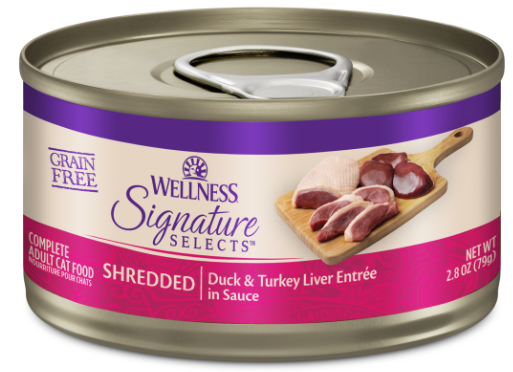 Wellness CORE Signature Selects Shredded Duck & Turkey Liver Cat Food 2.8oz can
