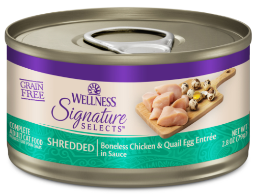 Wellness CORE Signature Selects Shredded Chicken & Quail Egg Cat Food 2.8oz can